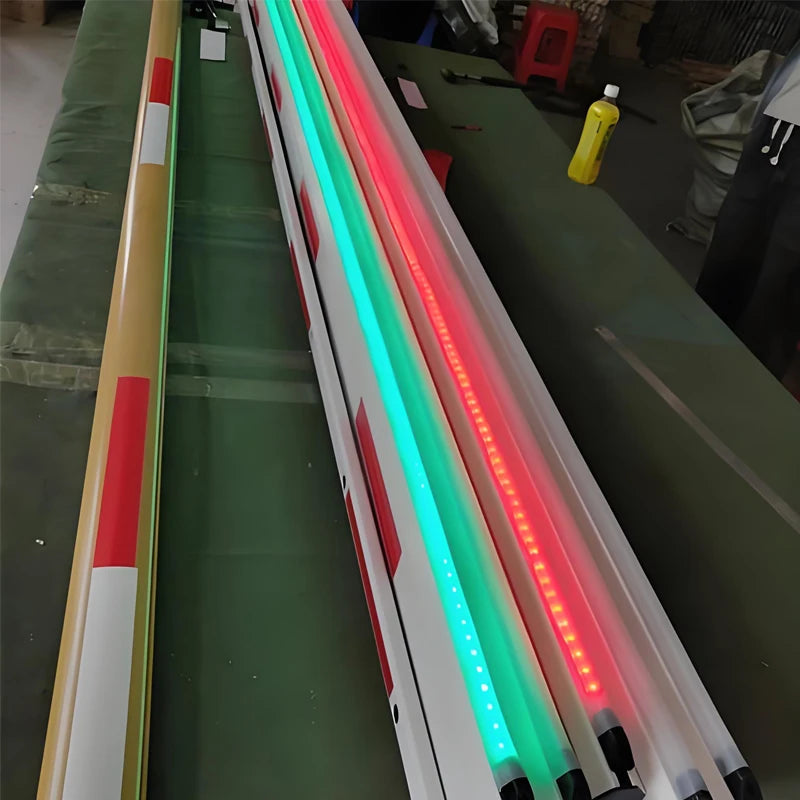 High Speed Aluminum Alloy Parking Barrier Arm with LED Lights Replaceable for Automatic Barrier Gates