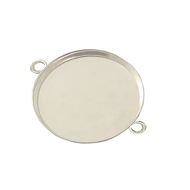 Beadsnice ID 27618 Jewelry Findings Bezel Cup with Two Ring 10mm Sold by PC Silver Jewelry Connectors