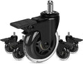 Hot Sale 75mm 3 Inch Black Roller Polyurethane Swivel Office Chair Caster Wheels for Skate Board with Brake
