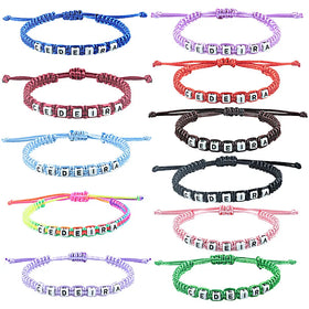 Beautiful Colorful Rope Jewelry Handmade Braided Adjustable Bracelet Meaningful Letters Bracelet Gifts for Women