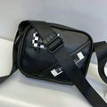 Custom Turkey Black Plain Print Pu Leather  Side Chest Sling Crossbody Luggage Travel Shoulder Messenger Bag for Men Women
