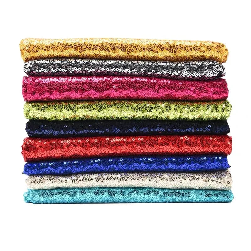 Hot Selling 100% Polyester Herringbone Embroidery Tulle 3mm Sequin Fabric Warp Knitted Type for Girls' Wedding Upholstery