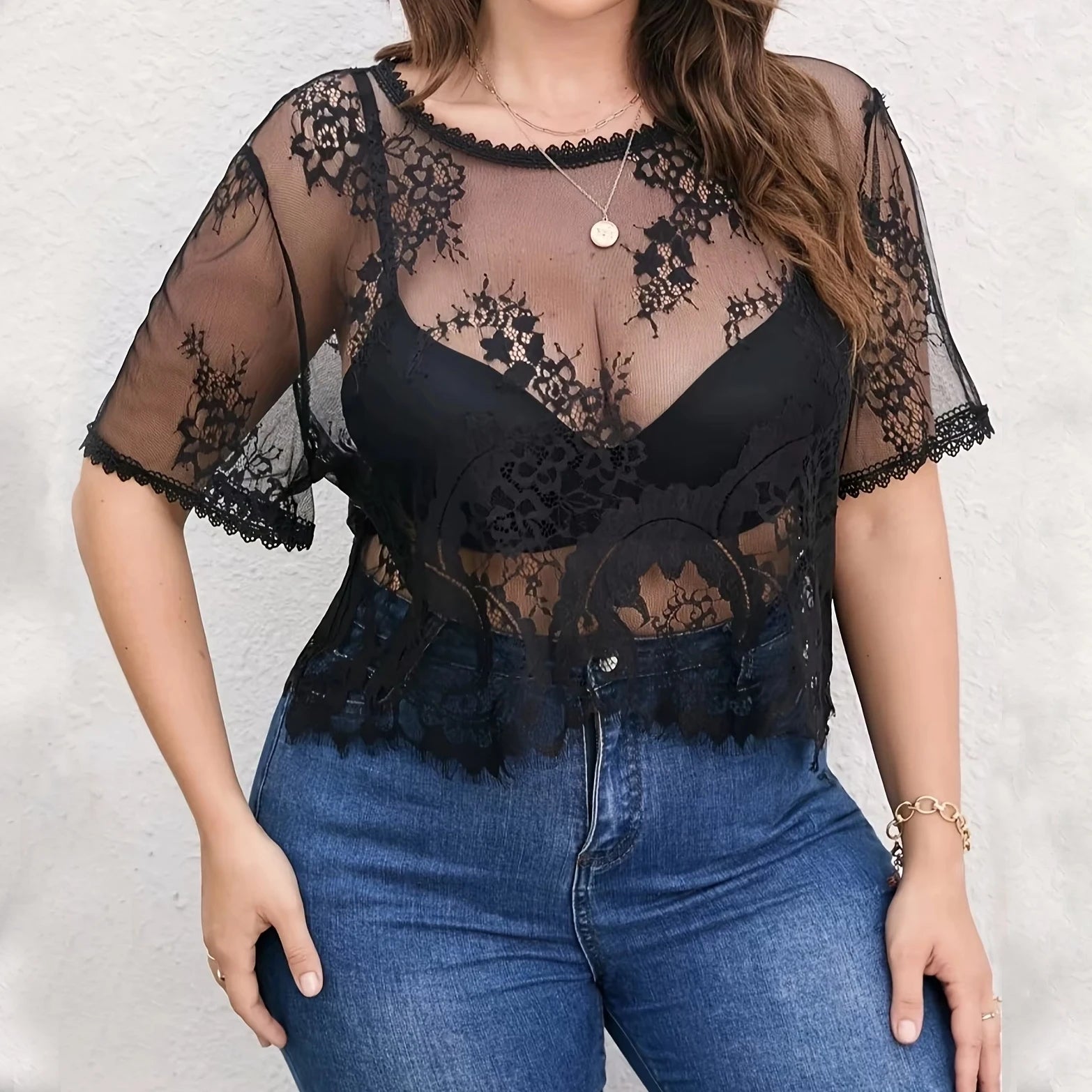 Summer Blouses for Women Loose Transparent Lace Chiffon Shirt Vintage Style in Stock