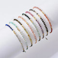 Fancy Dainty Little Faceted Gemstone Miyuki Seed Beaded Adjustable Bracelets Small Tiny Mini Bracelet for Women Mens Girls
