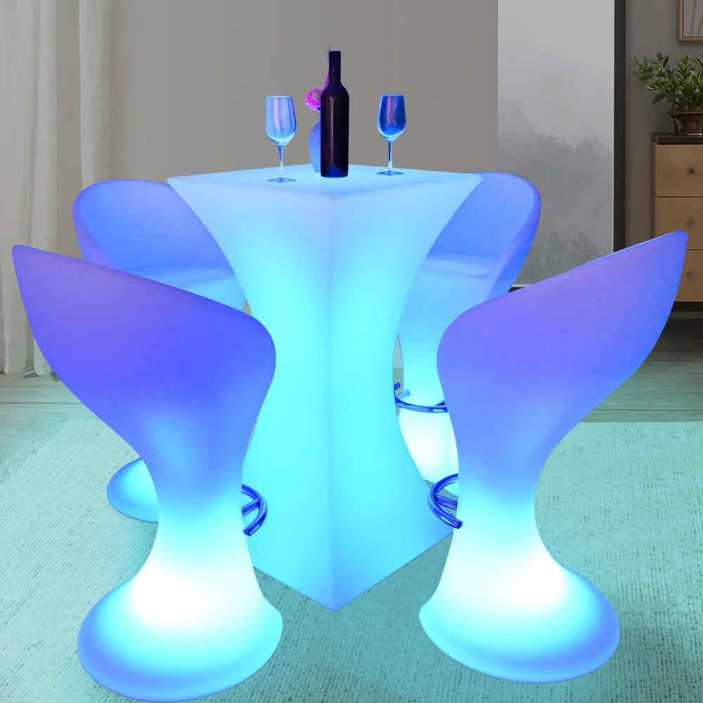 Modern Commercial LED Cocktail Tables Customized Illumination Night Club Bar Decor Hot Sale for Hotels Parks Parties