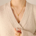 NS1308 Non Tarnish 18K Gold Plated Stainless Steel Virgin Mary Rosary Necklace Lady De Guadalupe and Cross Rosary