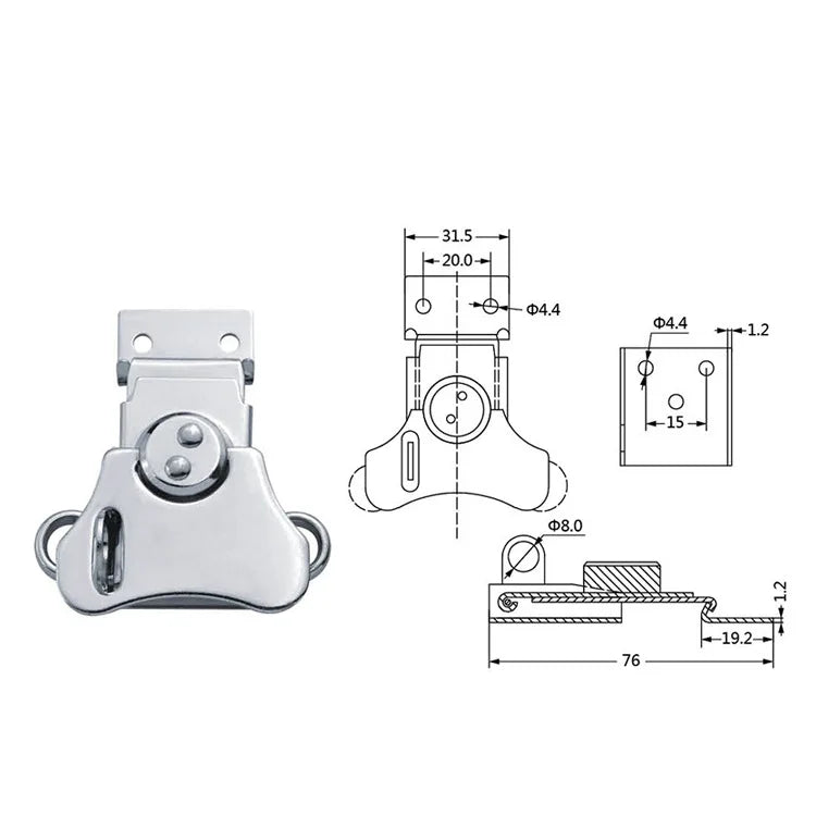 Wooden Box Buckle air Box butterfly Buckle Flat Lock Cylinder X204 Factory Direct Sales Packing Box Lock
