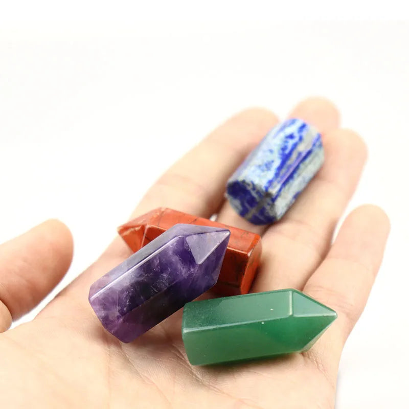 Natural High-Quality Gemstone Point Tower 6-Sided Hexagonal Crystal for Healing Gift & Decoration (35x15mm)