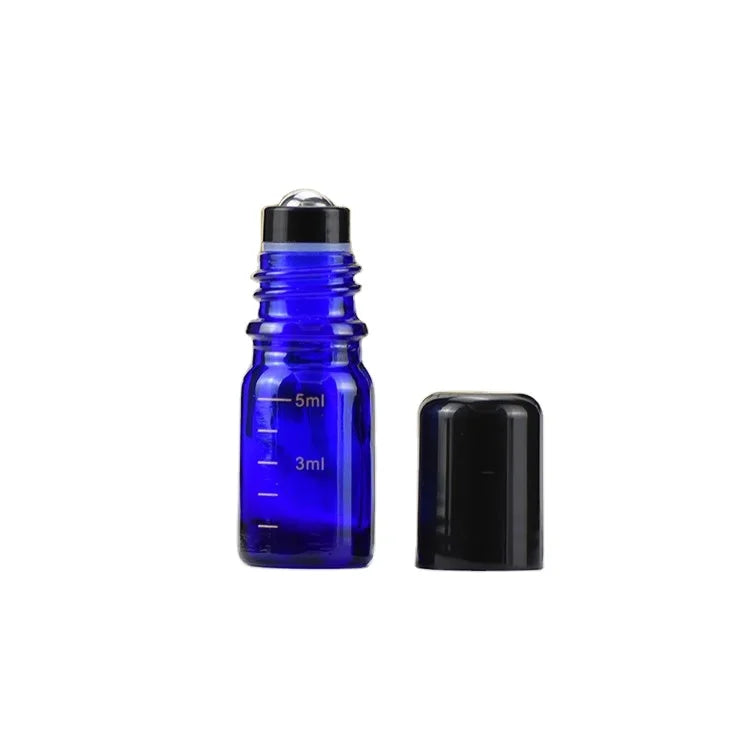 Glass Rollerball Containers for Topical Use - 5ml to 100ml Capacity with Steel/Glass Balls & Measurement Lines 50ML