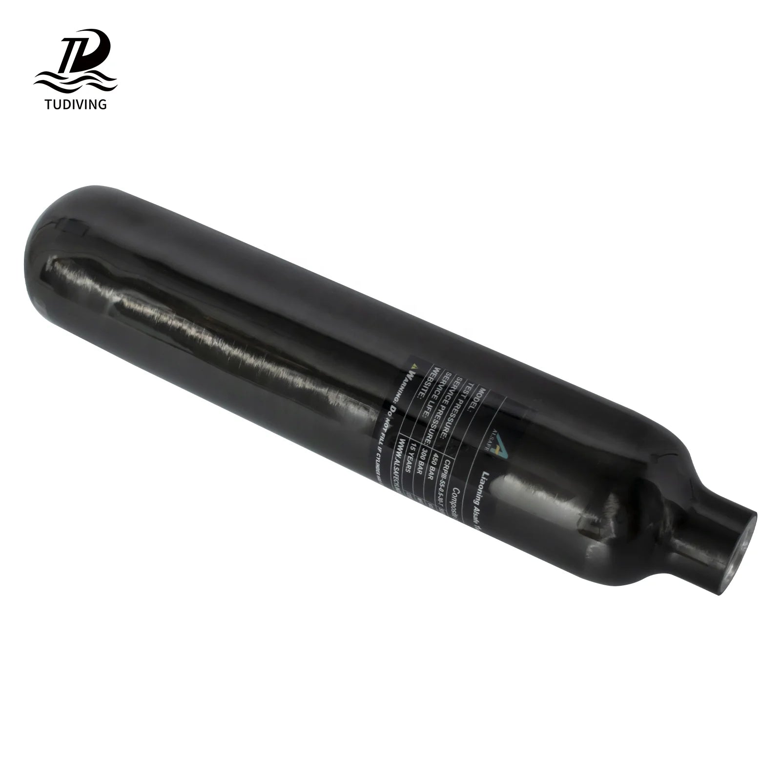 TUDIVING Stable Performance High Pressure 4500psi 0.5L 300bar Scuba Diving Breathing Compressor Portable Carbon Fiber Air Tank