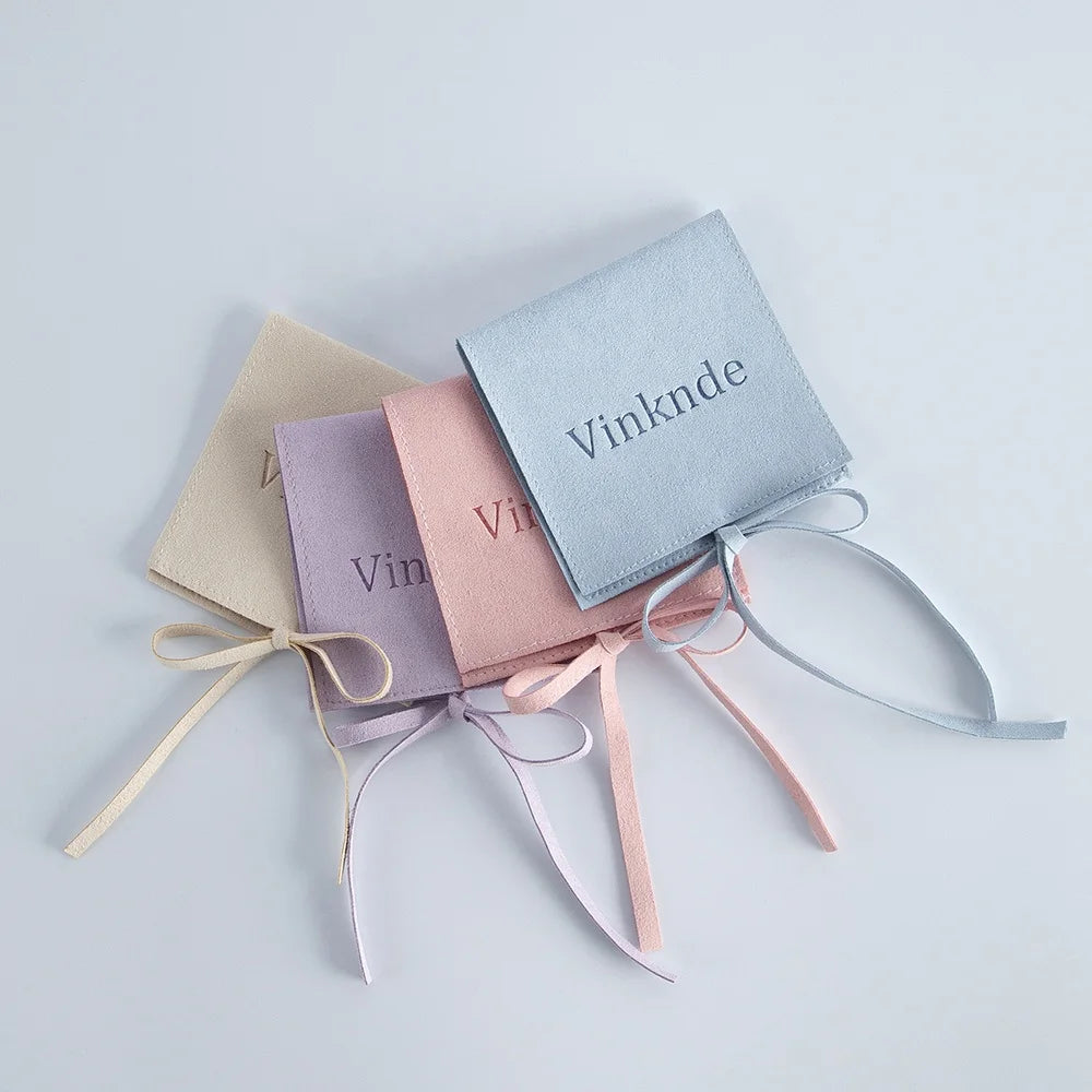 Bespoke Luxury Upmarket Silk Envelope Jewel Pouch Foldable Microfiber Jewelry Gold Charm Trinkets Packing Bag