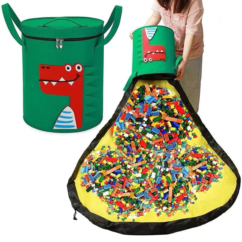 Popular Toy Storage Box Organizer and Playmat Toy Storage Basket with Zipper Lid Storage Cube for Kids