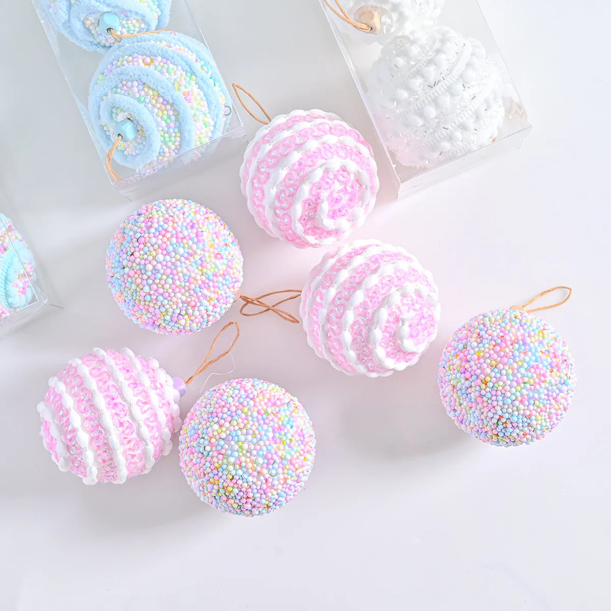 Macaron Color Painted Foam Ball Festive Christmas Tree Pendant Party Atmosphere New Style Holiday Supplies 950510 China Fujian