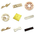 Manufacturer Engraved Round and Gold Brand logo Custom Metal Label for Garments