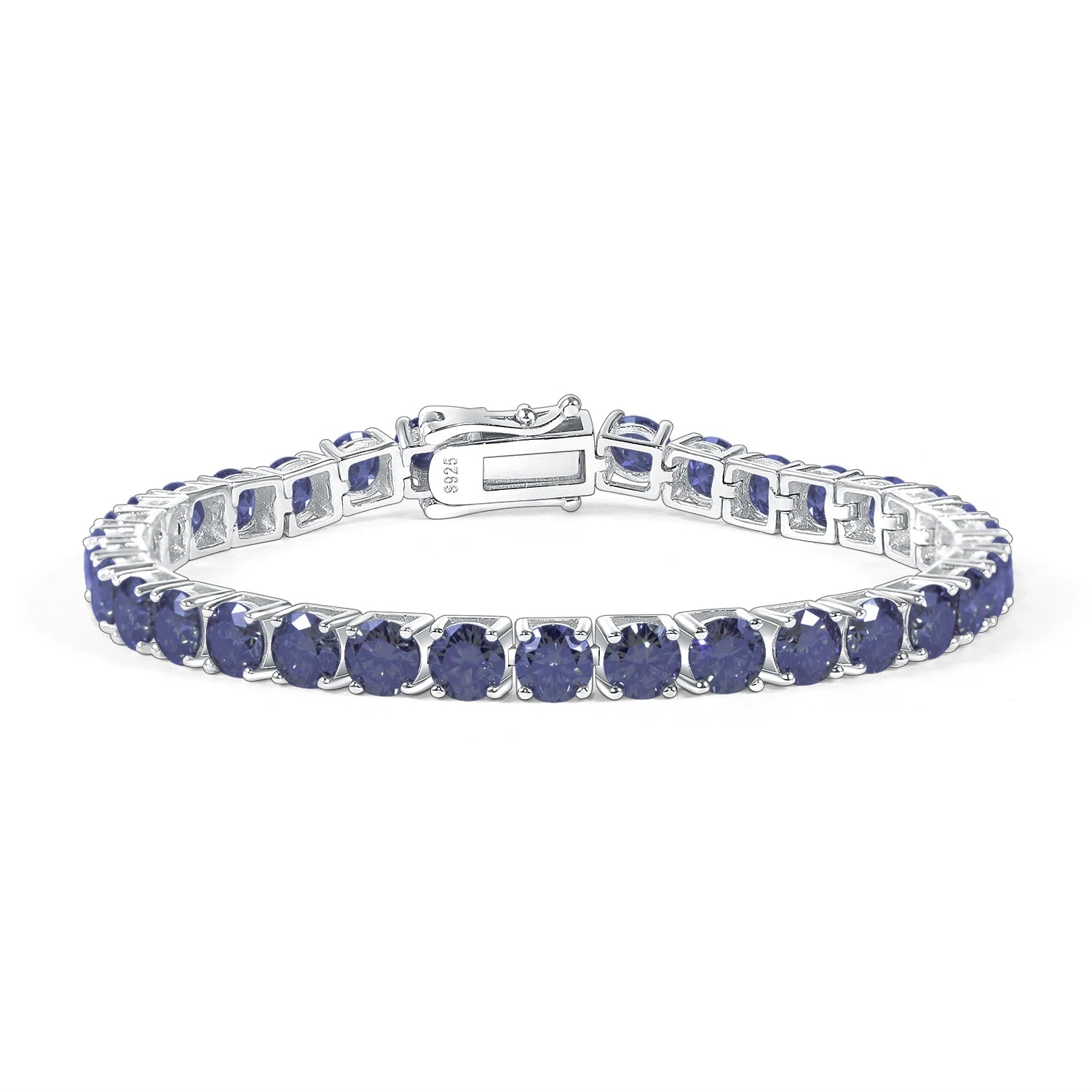Abiding Jewelry Wholesale Classic 925 Sterling Silver Hiphop Grey Diamond Chain Claw Setting Men 5mm Moissanite Tennis Bracelet