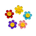 35mm Korea DIY Clear Smile Face Flower Sunflower Smile Resin Charm Pendant for Necklace Jewelry Making Accessories