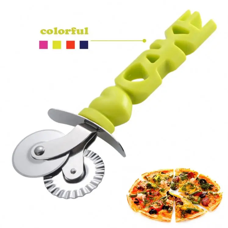 Wholesale Stainless Steel Double Wheels Pizza Cutter a Perfect Tool for Cutting Pizza Pancake Pasta Easily