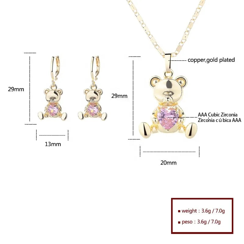 Wholesale 18K Gold Plated Korean Copper Brass Huggie Hoop Earrings Bear Flower Drop Cuff Jewelry Zircon Trendy Style Women Girls