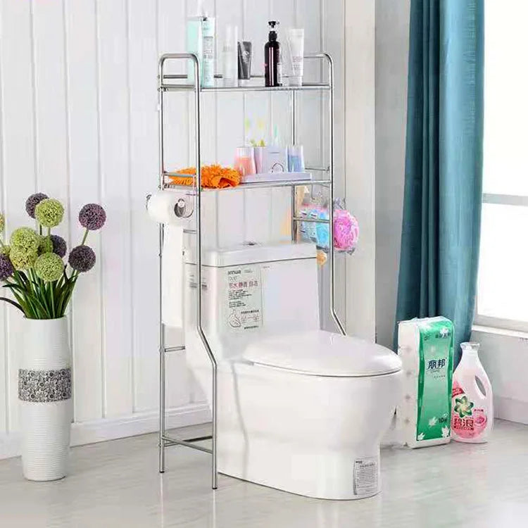 3 Layer Multipurpose Toilet Paper Bathroom Stand Organizer Shelf Adjustable Washing Machine Storage Shelves Over the Toilet Rack