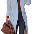 Mid-length Wool Coat Multiple Buttons Turn-down Collar Cardigan Casual Womens Coat