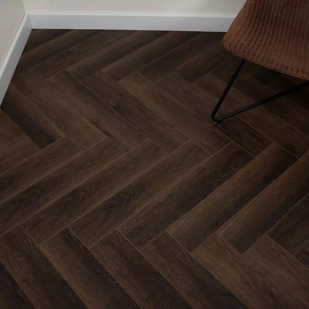 Herringbone Design Click 6mm SPC Waterproof Vinyl Flooring with Graphic Design for Supermarket & School Use