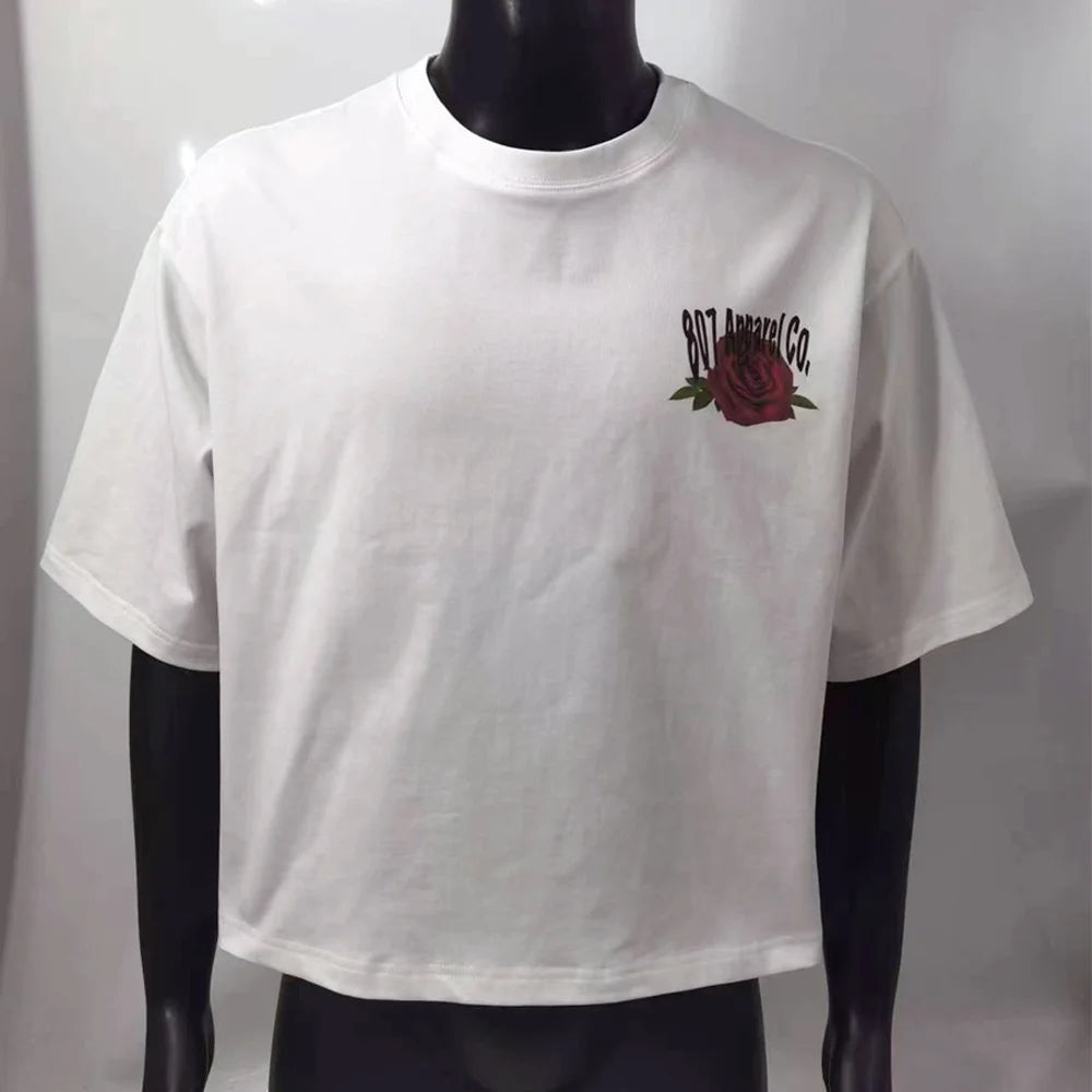 High Quality Summer Oversized T-Shirts DTG Printed Custom Logo Drop Shoulder Design Short Sleeves Plus Size 300 Grams DIY