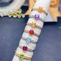 Hot Popular 925 Sterling Silver Multi-Stone Wedding Ring Simple Natural Design Rose Gold Plated for Girls for Parties