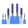Hot Sale HRC65 Blue Nano Coating Tungsten Carbide Flat Endmill With 4 Flute CNC Carbide Tool HRC65 Tungsten Steel End Mill