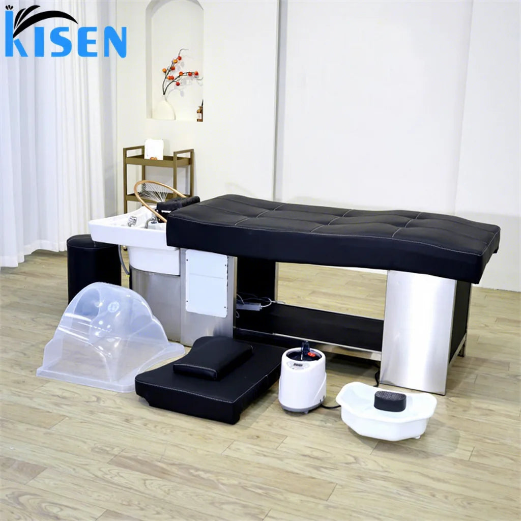 Hottes Head Spa Shampoo Bed Chair Bowl Back Washing Hair Bed With Head Therapy Thai Massage Beauty Hair Salon for Barber Shop