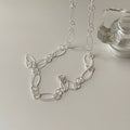VIANRLA 925 Sterling Silver Oval Twisted Link Chain Necklace Silver Chain Necklace