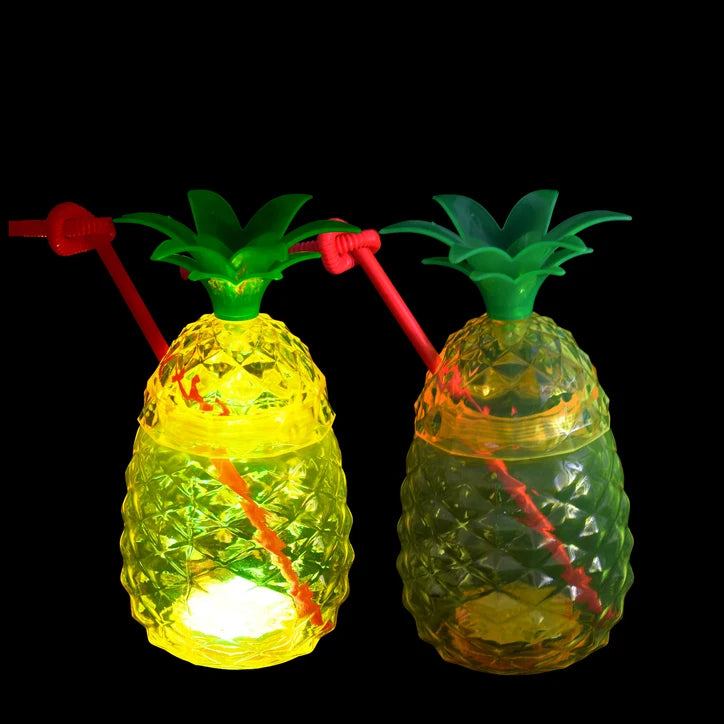 IShine Custom 550ml LED Pineapple Cup Straw Beautiful Outdoor Daily Cute Glasses for Easter Lovely Reusable Party Light up Cup