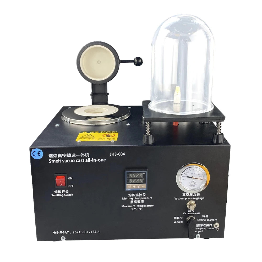 3-in-1 2L Continuous Investment Casting Melting Furnace 1/2/3kg Metal Vacuum Casting Machine for Gold Silver Aluminium Jewelry