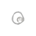 YILUN Elegant 925 Sterling Silver Pearl Pendant Rhodium Plated Open Circle Freshwater Pearl Pendant for Women