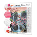 Scenery 5d Diy Diamond Painting Plum Blossoms and Waterfall Rhinestone Full Drill Round Square Diamond Painting Set Home Decor