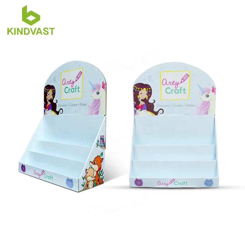Custom Retail Cardboard Stationery Store Couner Display Stands for Pen Holder Cardboard Pdq Stationery Counter Display