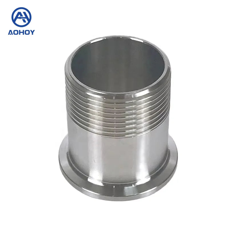 Aohoy Ss304 Sanitary Stainless Steel Pipe NPT BSP Thread Male Clamp Ferrule Adapter