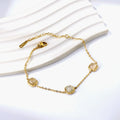 Fashion Jewelry Stainless Steel Adjustable Clasp Bracelets for Girls Opal Bracelet 18K PVD Gold Plated Wedding Elegant Bracelet
