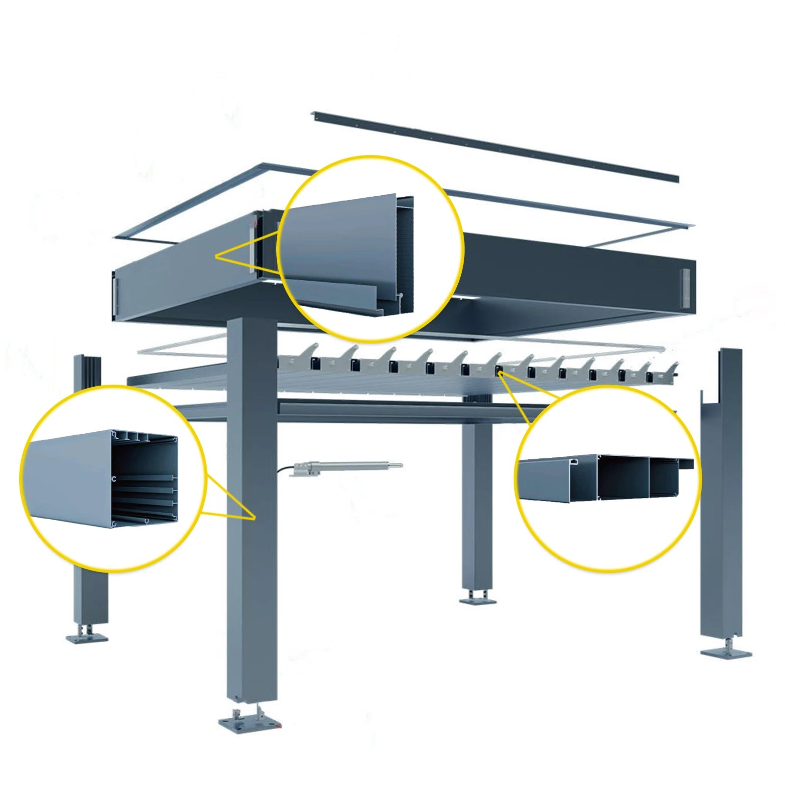 Metal Extrusion Top Quality 6000 Series Powder Coating Aluminum Profile Stand Column Louvered Transom Raw materials