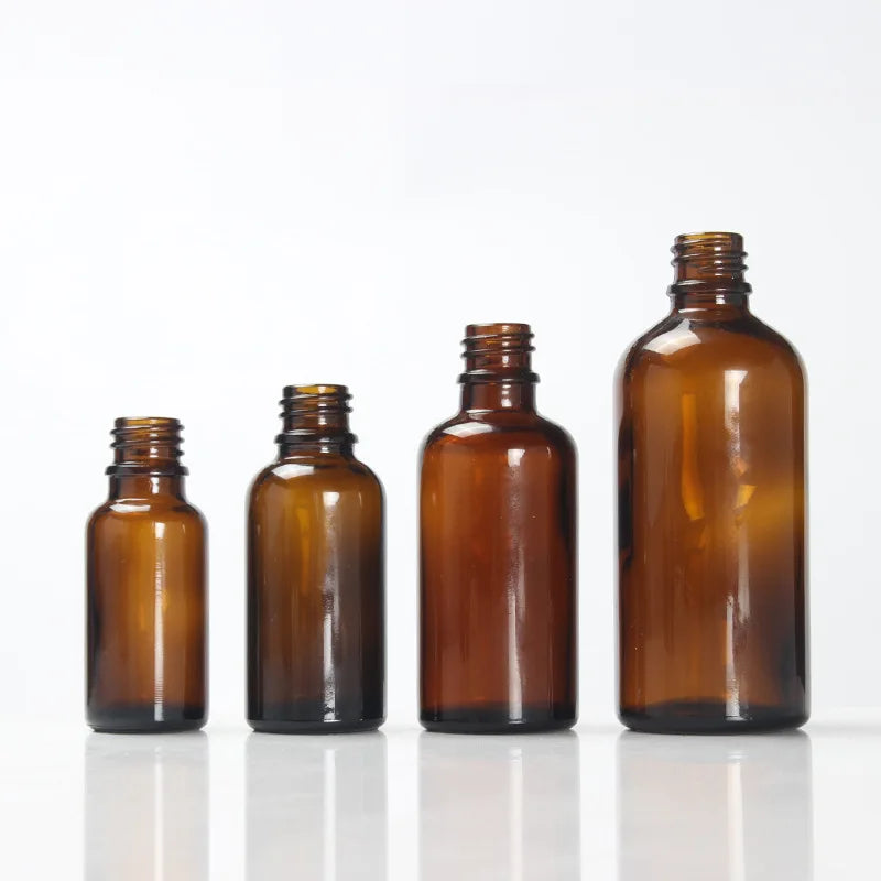 Amber Colored Cosmetic Essential Oil Dropper Bottle  Low MOQ Customized Cosmetic Glass Packaging