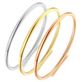 Nabest 2mm 3mm Minimalist Fashion Jewelry Blank Cuff Stainless Steel 18k Gold Plated Bracelet Bangle