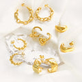 Stainless Steel Jewelry C-shape Hoop Earrings Factory Wholesale Custom Waterproof 18K PVD Gold Hoop Earrings for Women