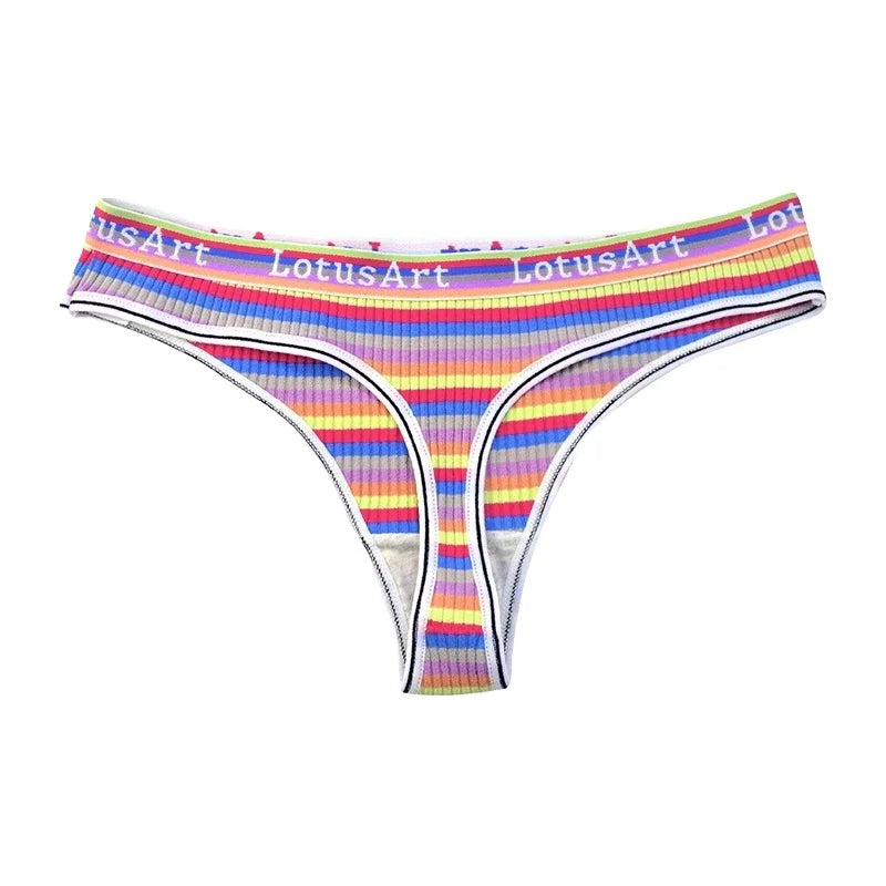 Plus Size Thread Pure Cotton Sports Fitness Breathable Women's Normal Underwear Panties Design Colorful