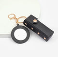 Lipstick Organizer Keychain Leather Lipstick Case With Mirror for Women Portable Lip Gloss Bag Lip Balm Holder for Travel