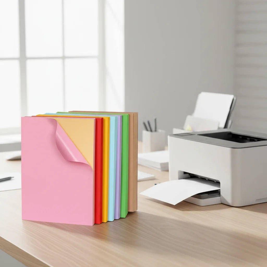 Laserjet A4 A3 80gsm Glossy Self-Adhesive Sticker Paper Mixed Color Back Glue Inkjet Label Printing Adhesive Sticker Wholesale