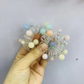 Wholesale Women's Fashion Thick Spiral Elastic Hair Bands Transparent Candy Color Bead Telephone Wire Hair Ties Plastic