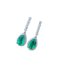 XINGYUE Fancy Jewelry Green Gemstone Moissanite Earrings Pear Shape 925 Sterling Silver for Women