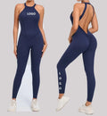 Custom Logo Gym Fitness Set  One Piece Jumpsuit Rompers Sportswear Women Jumpsuits