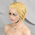 Short Straight Pixie Cut Lace Frontal Bob Wig Colorful #27 Straight Short Wigs Brazilian Human Hair 13x4 Full Lace Frontal Wigs MegaBDM