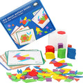 155 Pcs Custom Children Wooden Geometric Pattern DIY Jigsaw Puzzle Early Educational Tangram Shape Matching Toys for Kids