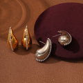 Fashion Water Drop Rhinestone Earrings for Women Stainless Steel Non Tarnish Waterproof Gold Teardrop Earrings Wholesale